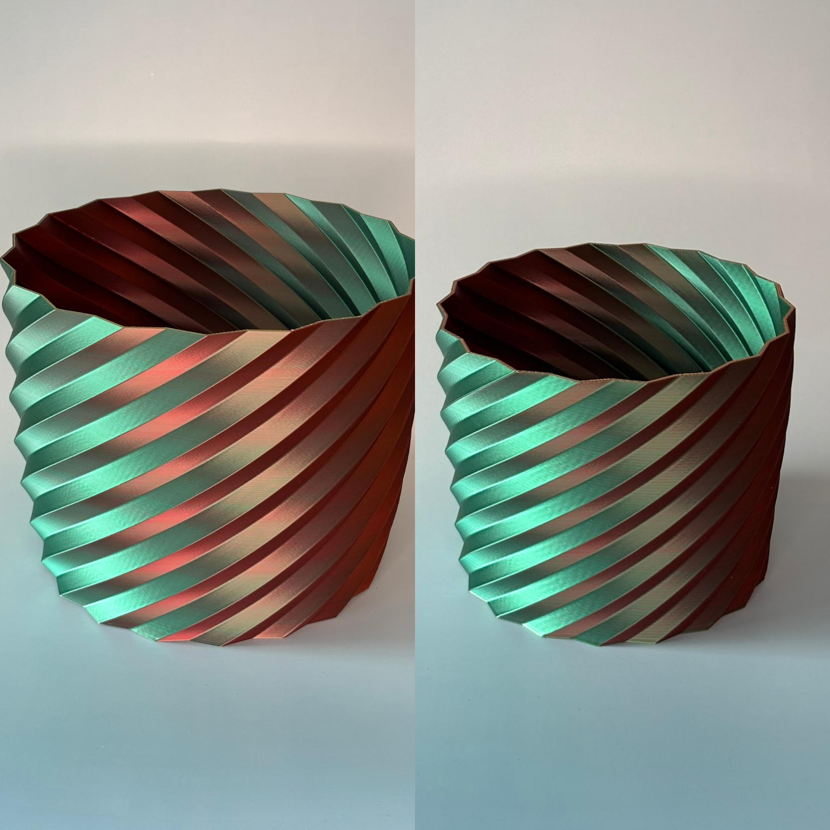 Zestaw dwóch doniczek spiralna fala